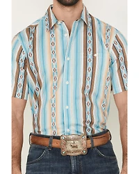 RANK 45® Men's Levi Striped Short Sleeve Button-Down Stretch Western Shirt