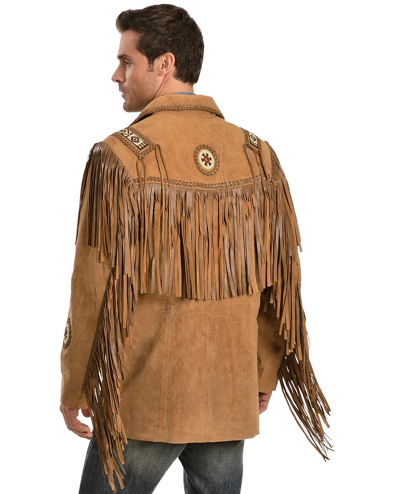 Scully Men's Hand Laced Bead Trim Coat