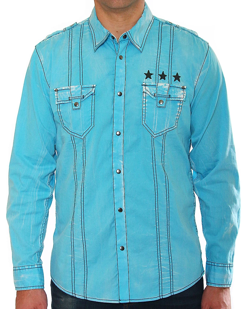 Austin Season Men's Embroidered Long Sleeve Western Shirt