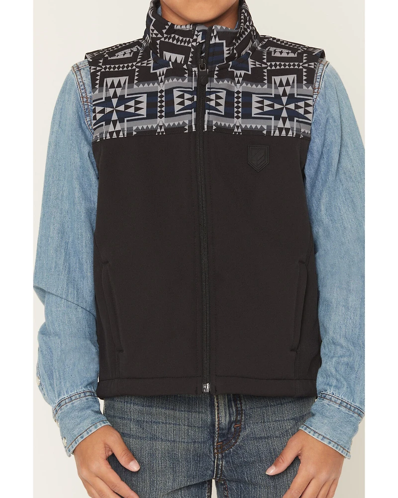 RANK 45® Boy's Cheneka Southwestern Print Softshell Vest