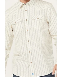 Moonshine Spirit Men's Uptown Geo Dobby Striped Print Long Sleeve Snap Western Shirt
