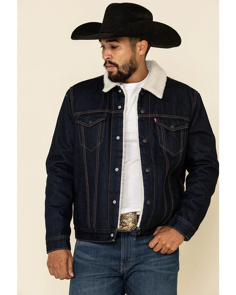 Levi's Men's Juniper Sherpa Lined Trucker Denim Jacket