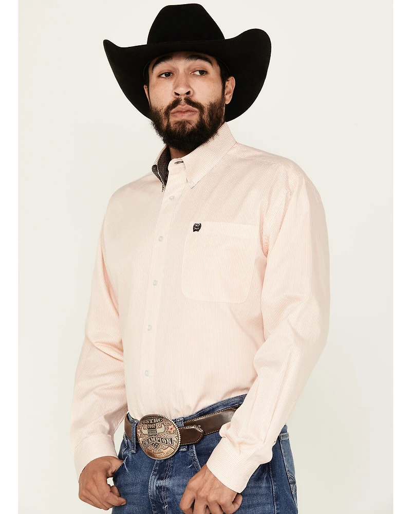 Cinch Men's Striped Long Sleeve Button-Down Western Shirt