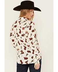 Ariat Women's Western Print Long Sleeve Button-Down Shirt