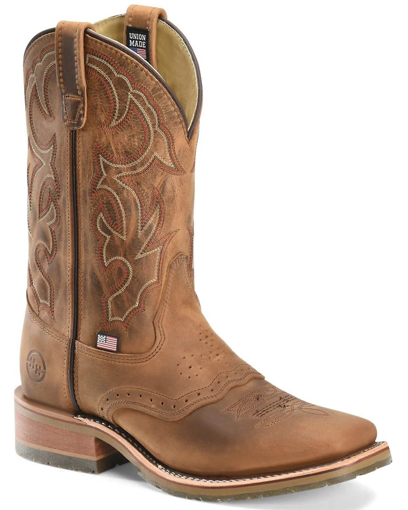 Double H Men's I.C.E. Saddle Vamp Western Work Boots - Broad Square Toe