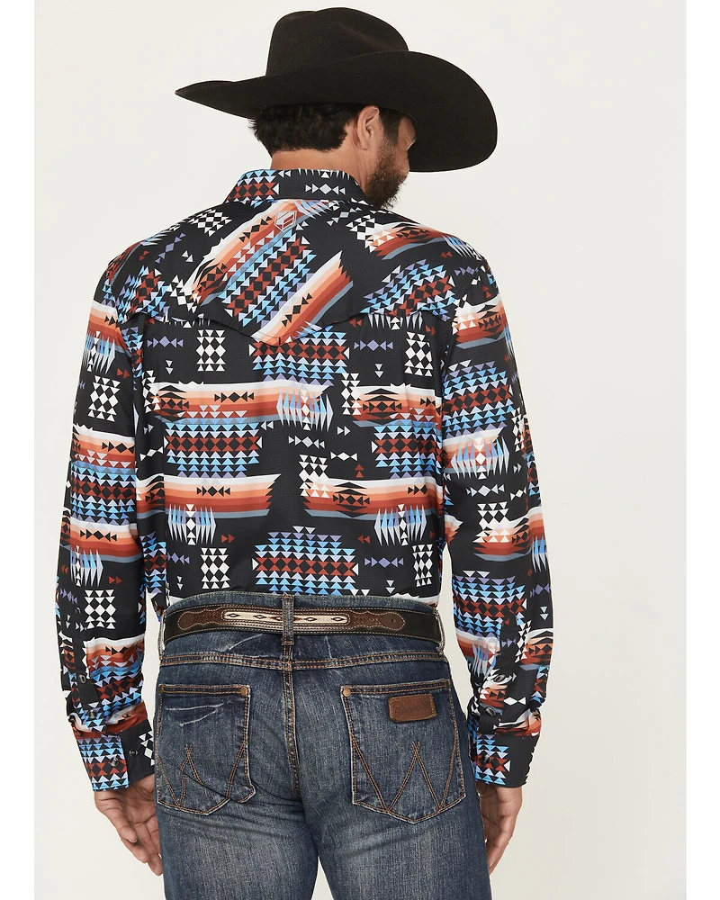 RANK 45® Men's Nate Southwestern Print Long Sleeve Snap Performance Western Shirt