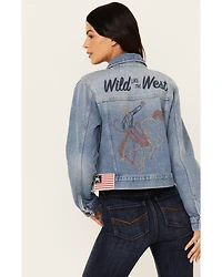Idyllwind Women's Rigid Foster Medium Wash Embroidered Trucker Jacket
