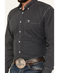 Cowboy Hardware Men's Geo Print Long Sleeve Button-Down Western Shirt
