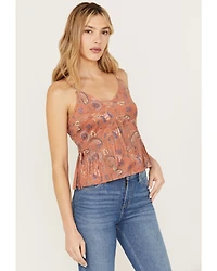 Idyllwind Women's Golden Road Print Fringe Top