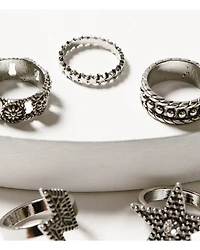 Idyllwind Women's Lauderdale 5-piece Silver Ring Set
