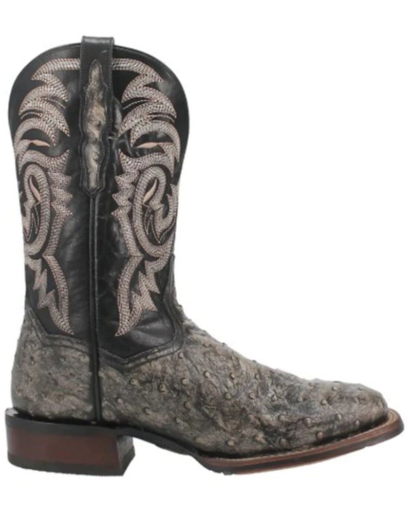 Dan Post Men's Dillinger Full Quill Ostrich Western Boots - Broad Square Toe