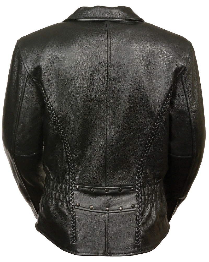 Milwaukee Leather Women's Braid & Stud Leather Jacket - 3X