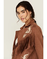 Rock & Denim Women's Suede Fringe Jacket