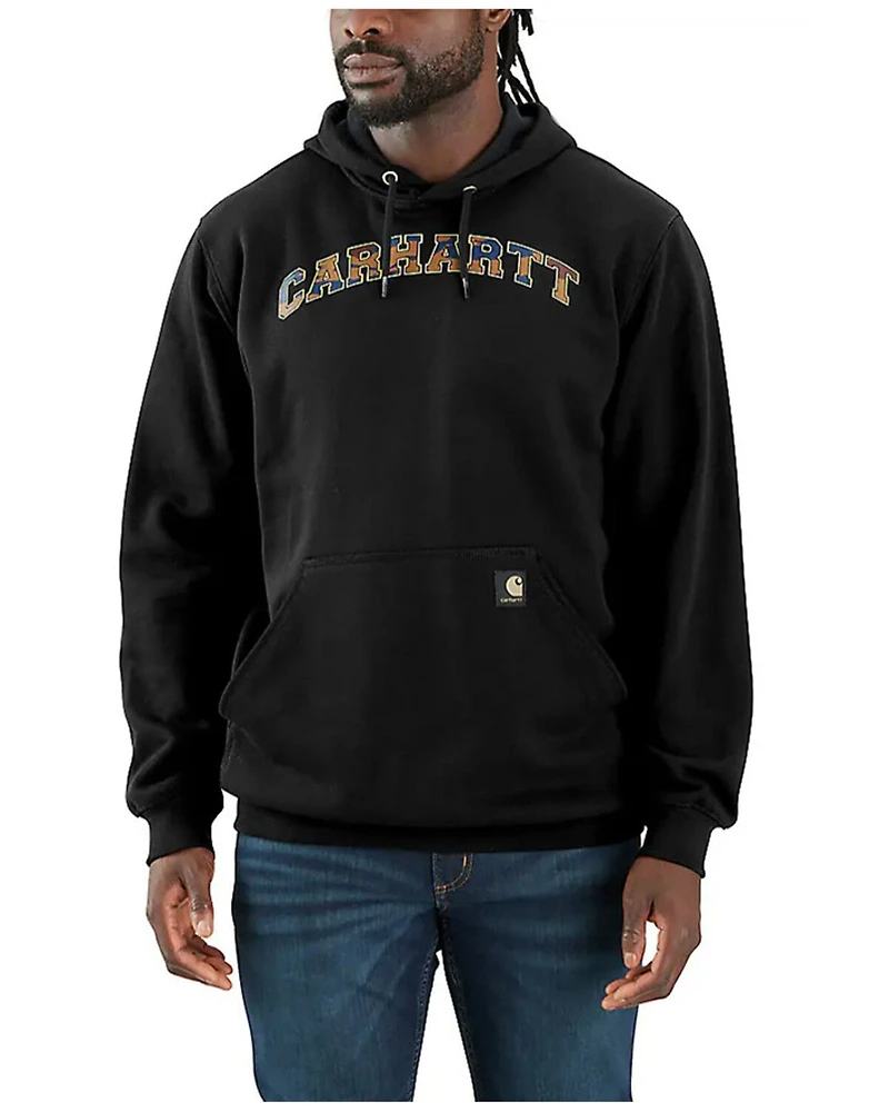 Carhartt Men's Loose Fit Midweight Camo Print Logo Graphic Hooded Sweatshirt
