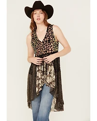 Miss Me Women's Sequins High Low Vest