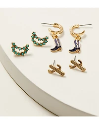 Shyanne Women's Novelty Boot Cactus Earring Set - 6 Piece