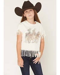 Shyanne Girls' Wild Soul Short Sleeve Fringe Graphic Tee