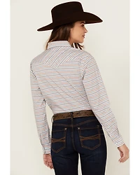 Rough Stock by Panhandle Women's Striped Long Sleeve Pearl Snap Western Shirt
