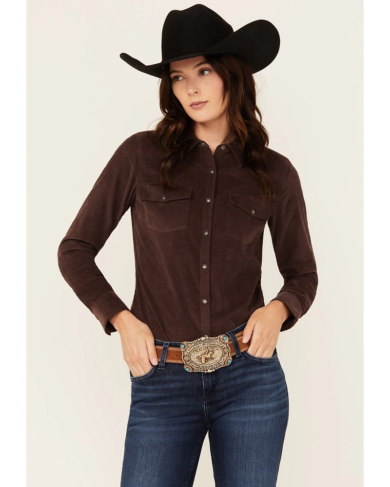 Shyanne Women's Wale Corduroy Long Sleeve Snap Western Shirt