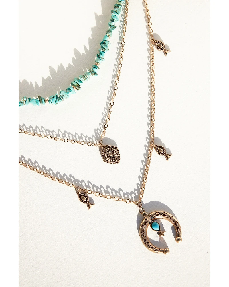 Shyanne Women's Summer Solstice Squash Blossom Layered Necklace
