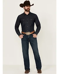 Wrangler Retro Men's 77MWZ Lindel Dark Wash Slim Bootcut Stretch Denim Jeans - Tall