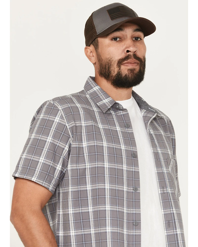 Brothers and Sons Men's Madera Plaid Print Short Sleeve Button-Down Western Shirt