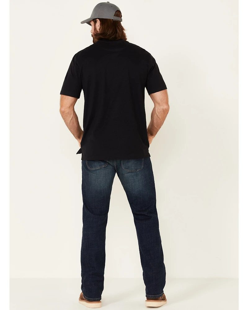 Hawx Men's Dark Wash Straight Stretch Denim Work Jeans