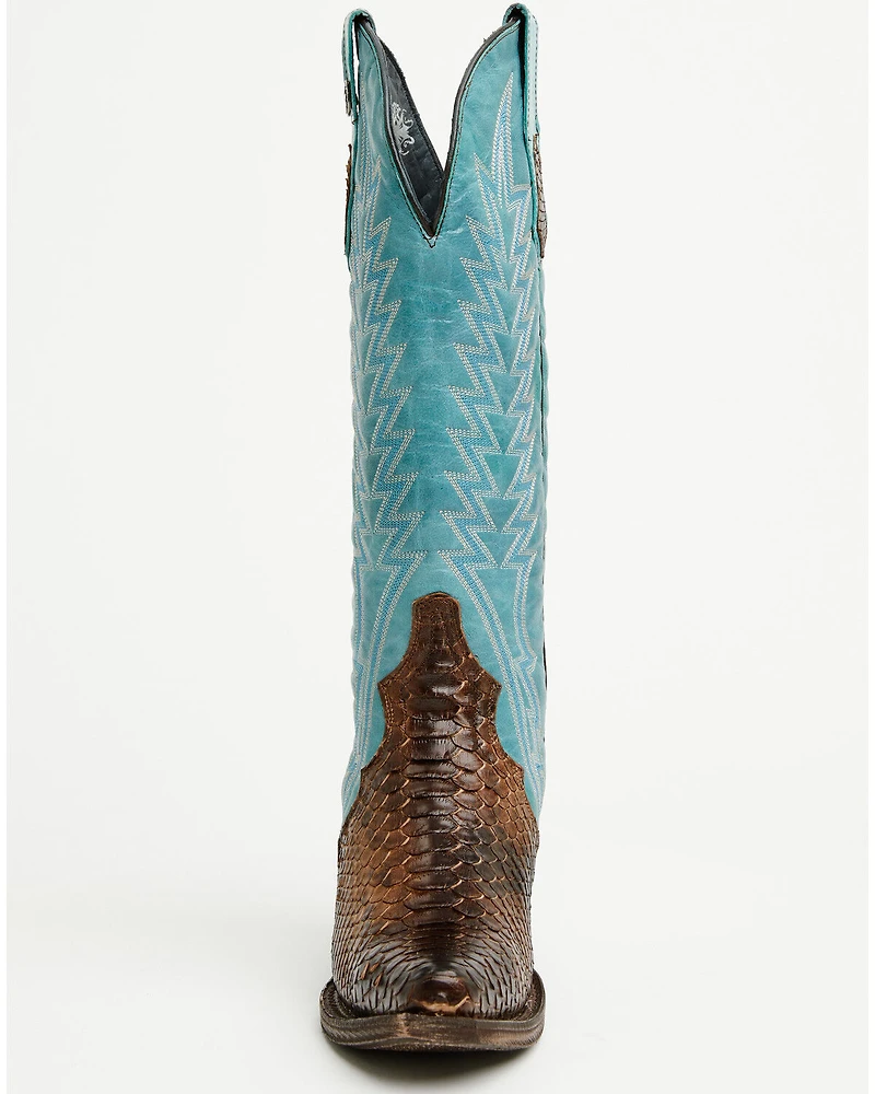 Tanner Mark Women's Exotic Python Tall Western Boots - Snip Toe