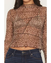 Panhandle Women's Boot Barn Exclusive Leo Leopard Print Long Sleeve Mesh Top