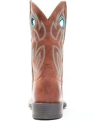 Justin Men's Brandy Bowline Cowhide Leather Western Boot - Broad Square Toe