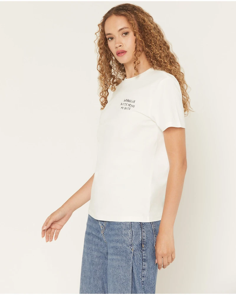 Wrangler Women's Butts Drive Me Nuts Short Sleeve Graphic Tee