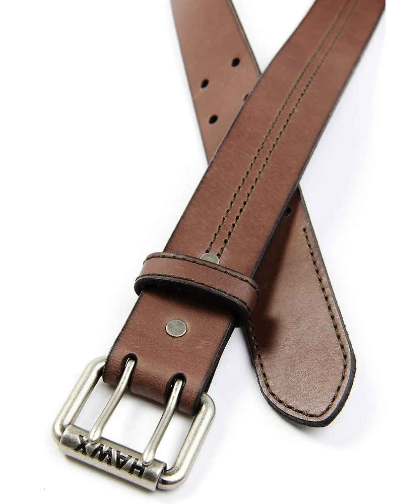 Hawx Men's Double Stitch Center Prong Belt