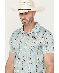 Rock & Roll Denim Men's Southwestern Striped Short Sleeve Stretch Polo