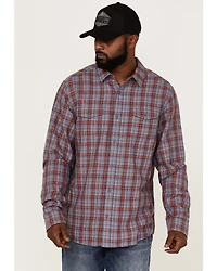 Brothers and Sons Men's Plaid Print Long Sleeve Button Down Western Shirt
