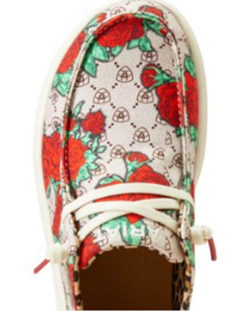 Ariat Women's Hilo Rose Logo Print Casual Shoes - Moc Toe
