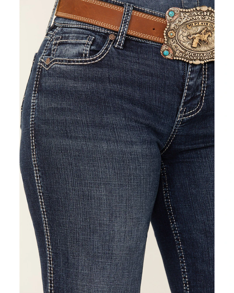 Shyanne Women's Tess Mid Rise Trouser Performance Stretch Denim Jeans
