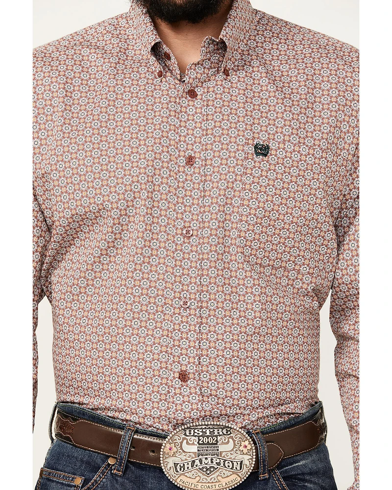 Cinch Men's Geo Print Long Sleeve Button-Down Western Shirt