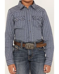 Cody James Boys' Apollo Striped Long Sleeve Western Snap Shirt