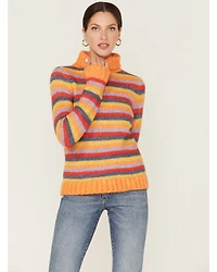 Wrangler Women's Stripe Knit Turtleneck Sweater