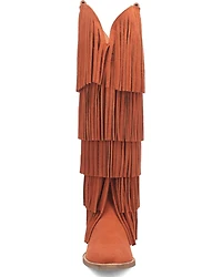 Dingo Women's Wild Child Suede Fringe Tall Western Boots - Snip Toe