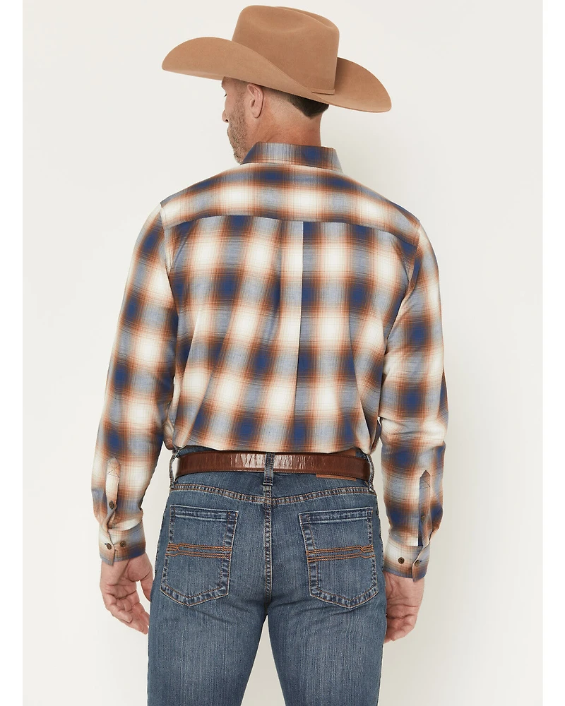 Cody James Men's Warner Plaid Print Long Sleeve Button-Down Stretch Western Shirt