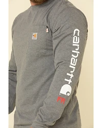 Carhartt Men's M-FR Midweight Signature Logo Long Sleeve Work Shirt - Big