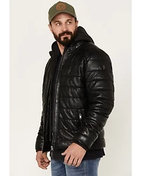 Mauritius Men's Leather Puffer Jacket