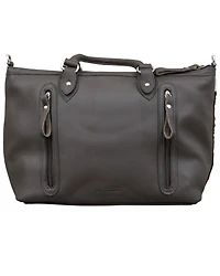 American West Chocolate Cow Town Large Convertible Zip Top Satchel