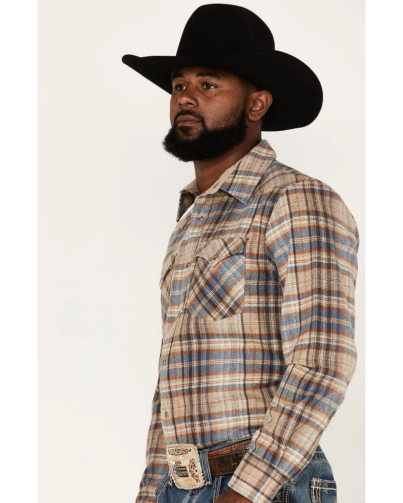 Pendleton Men's Canyon Small Plaid Snap Western Flannel Shirt