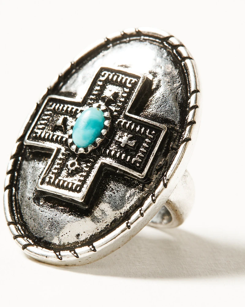 Shyanne Women's Southwestern Antique Cross Statement Ring
