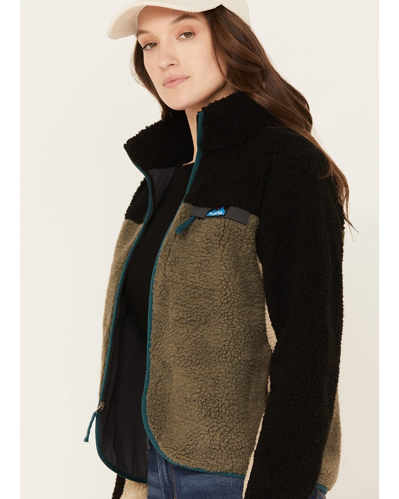 Kavu Women's Pinesdale Shadow Pine Sherpa Fleece Jacket