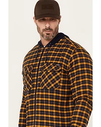 Hawx Men's Jacob Plaid Print Long Sleeve Hooded Flannel Shirt