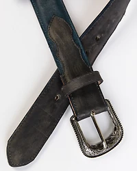 Moonshine Spirit Men's Two Tone Storm Embroidered Western Belt