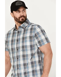Brothers and Sons Men's Wagoner Plaid Print Short Sleeve Button-Down Western Shirt